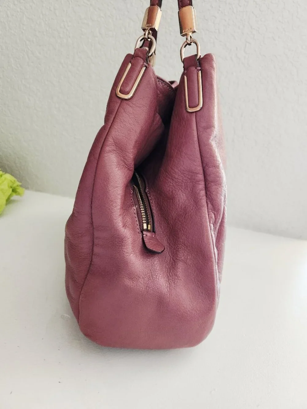 Coach Phoebe Mauve/Purple Leather Shoulder Bag Purse - Picture 5 of 14